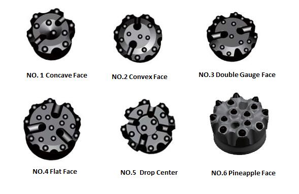 DTH hammer bit face shape