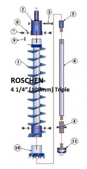 Triple Key Heavy Duty Hollow Stem Auger 4 1/4inch