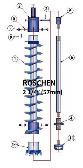 Double Key Hollow Stem Auger 2 1/4 inch 