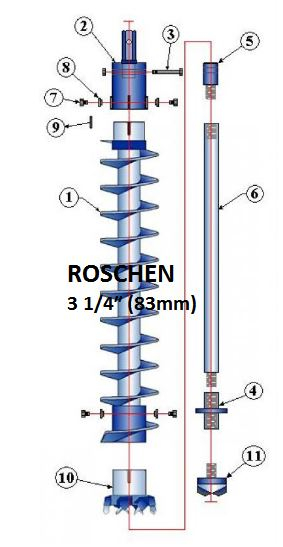 Double Key Heavy Duty Hollow Stem Auger 3 1/4inch