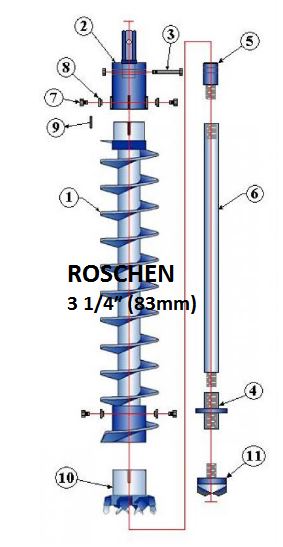 Double Key Heavy Duty Hollow Stem Auger 3 1/4inch